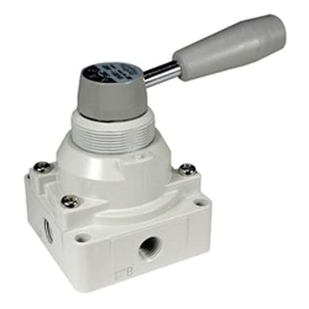 Smc Mechanical Valve, 1/4 in. G Port, 4 Port, 4 Way, 3 Position VH200-N02